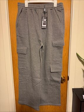 American Stitch Gray Cargo Sweatpants with Utility Pockets